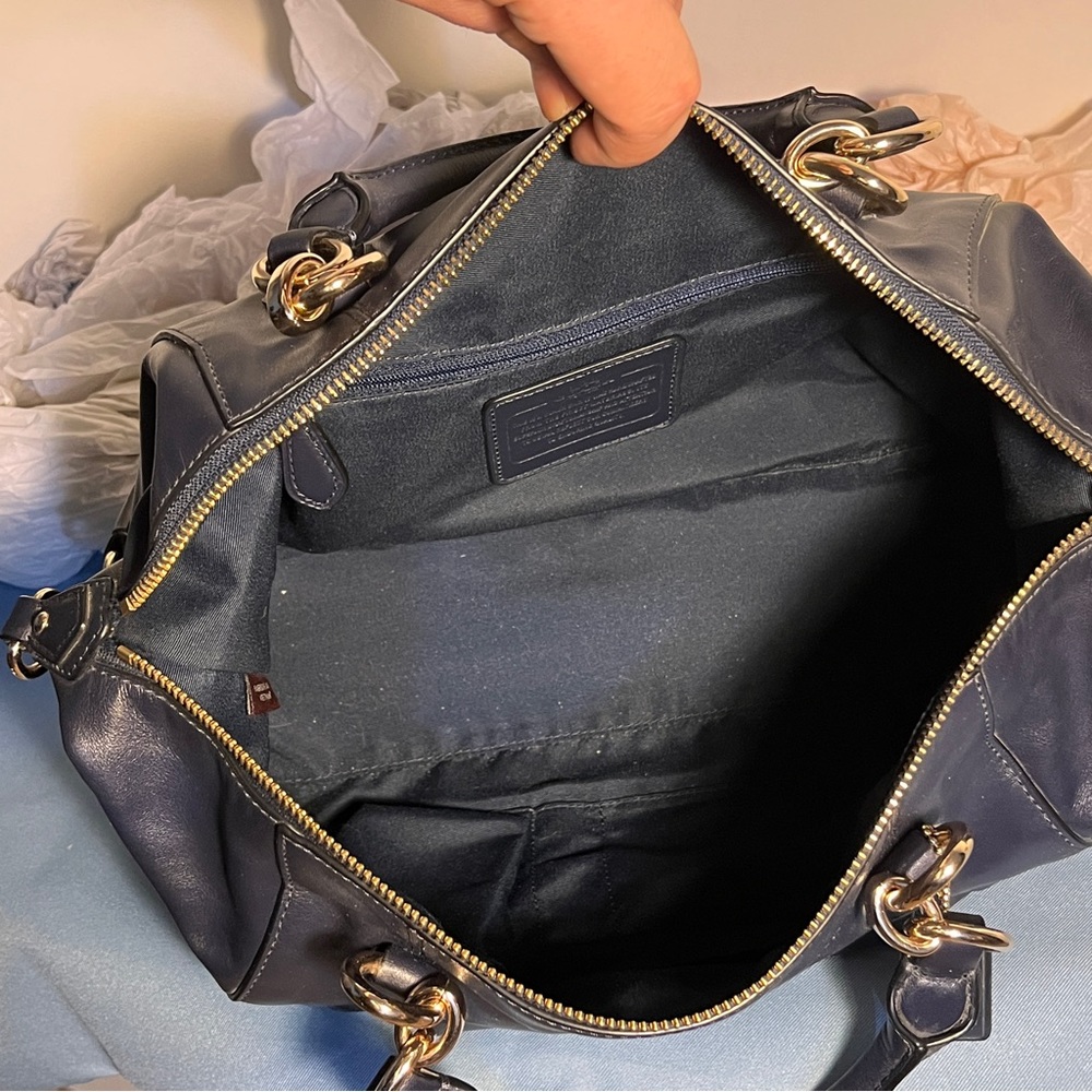 Coach Colette Leather Satchel in Midnight F33806 - Picture 8 of 8